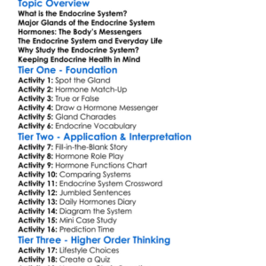 Endocrine System Basics Worksheet Activity Booklet