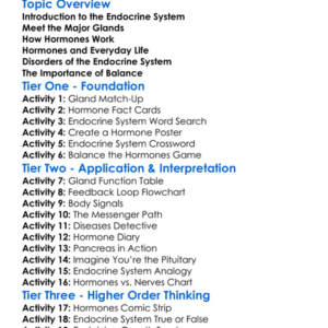 Endocrine System Worksheet Activity Booklet