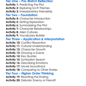 Enemy Mine 1985 Worksheet Activity Booklet