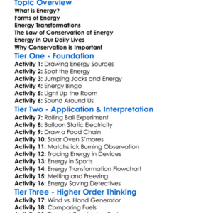 Energy And Its Transformations Worksheet Activity Booklet