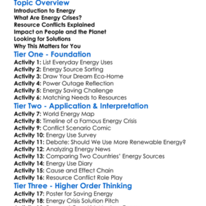 Energy Crises And Resource Conflicts Worksheet Activity Booklet