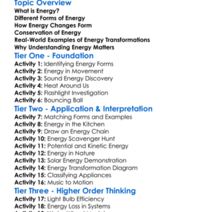 Energy Forms And Transformations Worksheet Activity Booklet