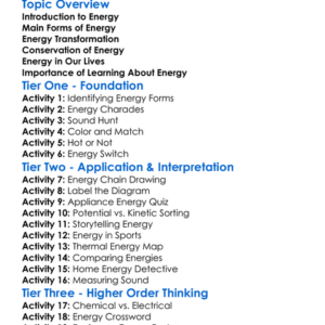 Energy Forms Worksheet Activity Booklet