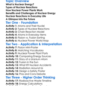 Energy From Nuclear Reactions Worksheet Activity Booklet