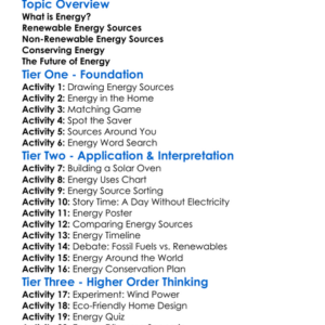 Energy Resources Worksheet Activity Booklet