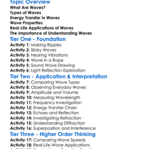Energy Transfer By Waves Worksheet Activity Booklet