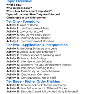 Enforcement Of Law Worksheet Activity Booklet