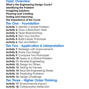 Engineering Design Cycle Worksheet Activity Booklet