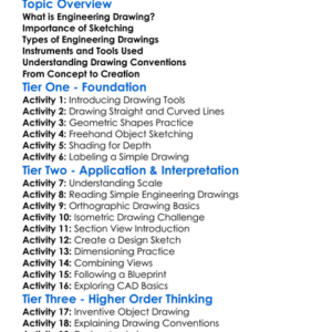 Engineering Drawing And Sketching Worksheet Activity Booklet