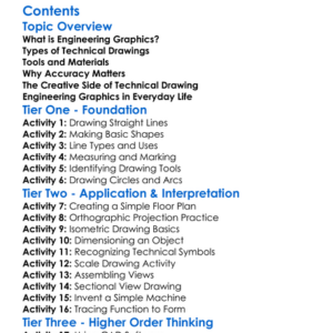 Engineering Graphics And Technical Drawing Worksheet Activity Booklet