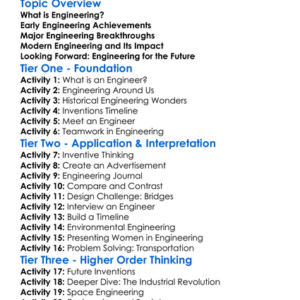 Engineering History And Impact Worksheet Activity Booklet
