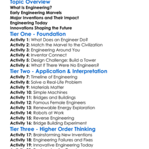 Engineering History And Innovations Worksheet Activity Booklet