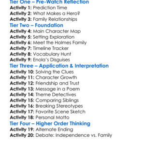 Enola Holmes Worksheet Activity Booklet