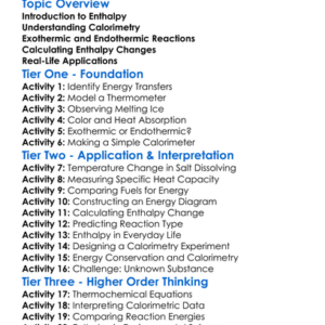 Enthalpy And Calorimetry Worksheet Activity Booklet