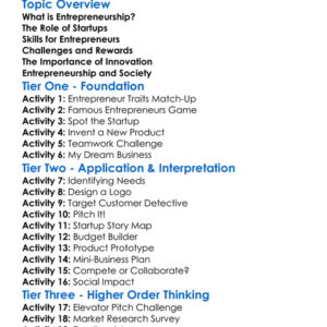 Entrepreneurship And Startups Worksheet Activity Booklet