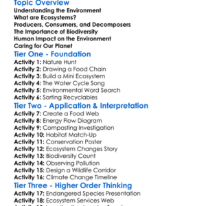 Environment And Ecosystems Worksheet Activity Booklet