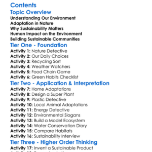 Environmental Adaptation And Sustainability Worksheet Activity Booklet
