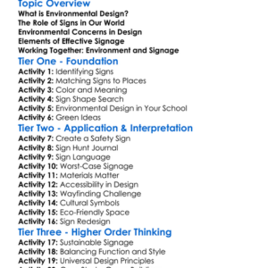 Environmental And Signage Design Worksheet Activity Booklet