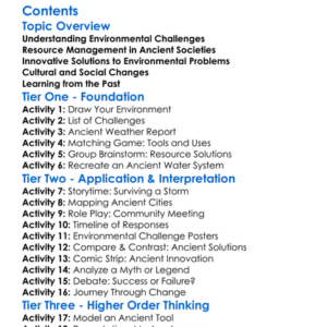 Environmental Challenges And Ancient Responses Worksheet Activity Booklet
