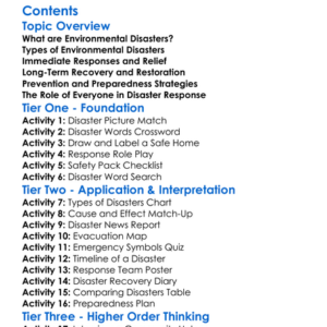Environmental Disasters And Responses Worksheet Activity Booklet