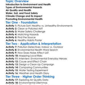 Environmental Effects On Health Worksheet Activity Booklet