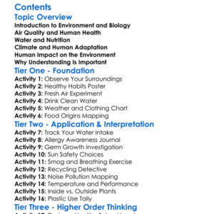 Environmental Effects On Human Biology Worksheet Activity Booklet