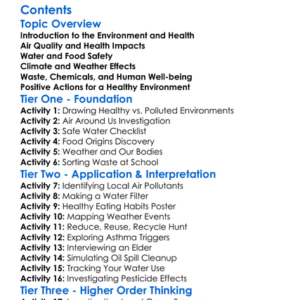 Environmental Effects On Human Health Worksheet Activity Booklet