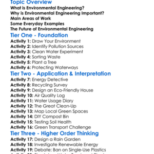 Environmental Engineering Worksheet Activity Booklet