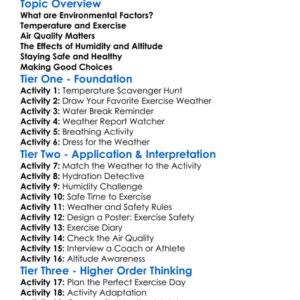 Environmental Factors And Exercise Worksheet Activity Booklet