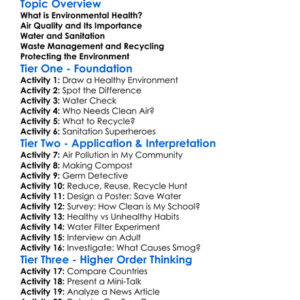 Environmental Health Basics Worksheet Activity Booklet