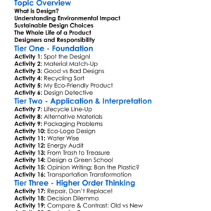 Environmental Impact Of Design Worksheet Activity Booklet