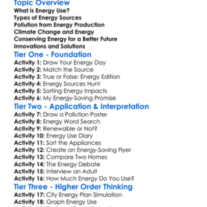 Environmental Impact Of Energy Use Worksheet Activity Booklet
