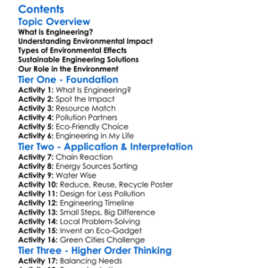 Environmental Impact Of Engineering Worksheet Activity Booklet