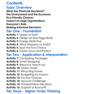 Environmental Impact Of Financial Decisions Worksheet Activity Booklet