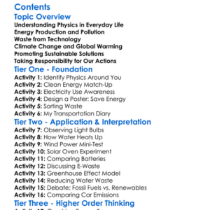 Environmental Impact Of Physics Applications Worksheet Activity Booklet