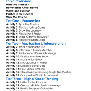 Environmental Impact Of Plastics Worksheet Activity Booklet