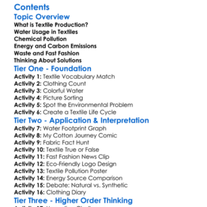 Environmental Impact Of Textile Production Worksheet Activity Booklet
