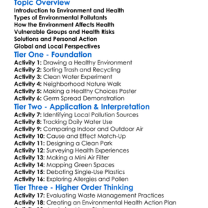 Environmental Impacts On Health Worksheet Activity Booklet