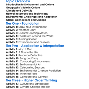 Environmental Influences On Culture Worksheet Activity Booklet