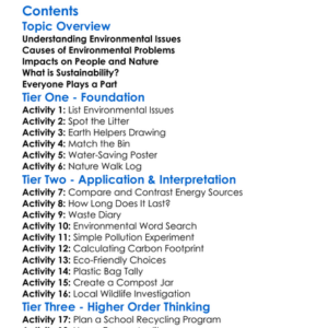 Environmental Issues And Sustainability Worksheet Activity Booklet