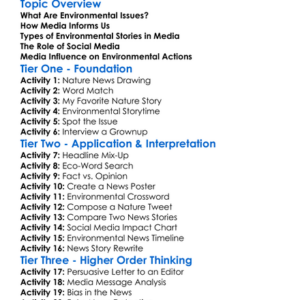 Environmental Issues In Media Worksheet Activity Booklet