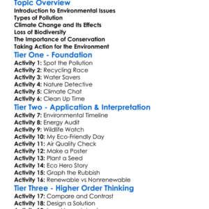 Environmental Issues Worksheet Activity Booklet