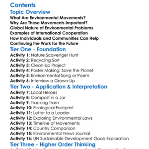 Environmental Movements And International Cooperation Worksheet Activity Booklet