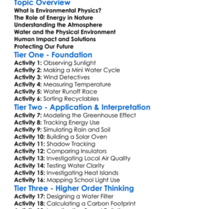 Environmental Physics Worksheet Activity Booklet
