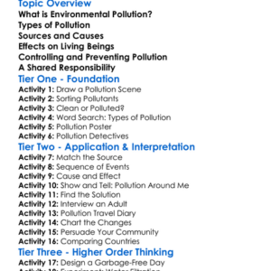 Environmental Pollution And Effects Worksheet Activity Booklet
