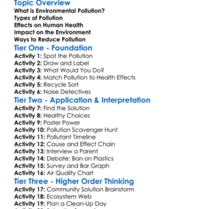 Environmental Pollution And Health Worksheet Activity Booklet