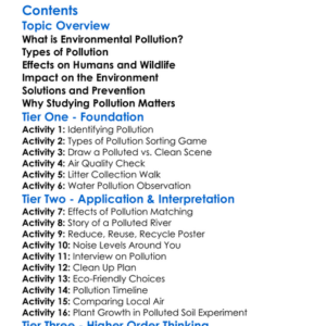 Environmental Pollution And Its Effects Worksheet Activity Booklet