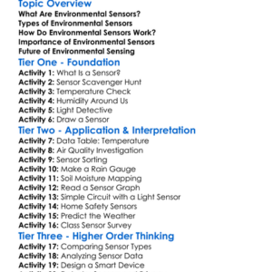 Environmental Sensors Worksheet Activity Booklet