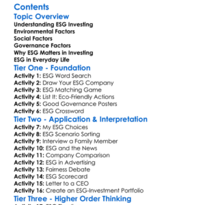 Environmental Social And Governance Esg Investing Worksheet Activity Booklet