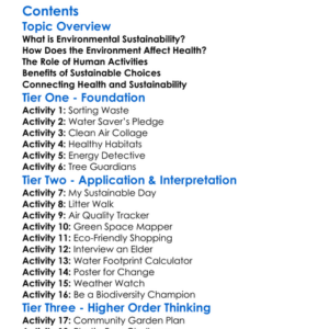 Environmental Sustainability And Health Worksheet Activity Booklet